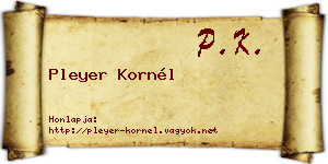 Pleyer Kornél névjegykártya