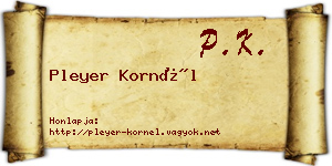 Pleyer Kornél névjegykártya